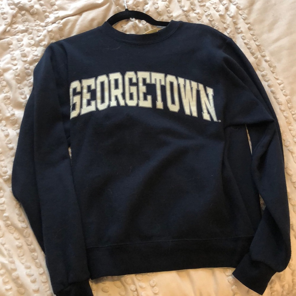XS Black Georgetown Champion Fleece Sweatshirt